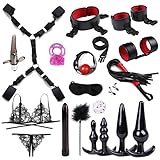 Museourstyty BSDM Leder Verband Set Sec Spielzeug, Bondage-Sets für Paare Restraint Spielzeug Kit 19p