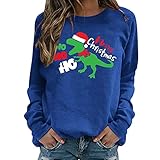 YOYHX Weihnachten Pullover Damen, Rudolph Rentier Elfe Weihnachtspullover Kapuzenpullover Teenager Mädchen Weihnachtspulli Weihnachtsmann Weihnachtsbaum Christmas Sweatshirt Xmas Pulli S