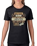 Comedy Shirts - Wer SAGT Glück kann Man Nicht anfassen, hat noch nie einen Hund gestreichelt - Damen T-Shirt - Schwarz/Hellbraun-Beige Gr. S