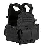 Lixada Taktische Einsatzweste Military Molle Weste für Camping Wandern, Versteiftes 600D Oxford T