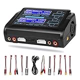 Haisito LiPo Ladegerät, Dual Balance Ladegerät Entlader AC 150W DC 240W 10A für LiPo-Li-Ionen-Akku NiCd NiMH LiHV PB Intelligentes Ladeg