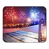 Mauspad holz schreibtisch platz für ihre verschwommene lampe und feuerwerk mousepad für notebooks, Desktop-computer mausmatten, Bü
