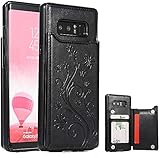 Handyhülle für Samsung Galaxy Note 8 Kartenhalter Wallet Cover Ständer Flip Leder Handy Zubehör Glaxay Note 8 Nicht S8 Galaxien Gaxaly Hüllen Damen Herren Schw