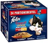 FELIX So gut wie es aussieht Doppelt Lecker Katzenfutter nass in Gelee, Sorten-Mix, 4er Pack (4 x 24 Beutel à 85g)