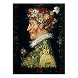 Kunstdruck Auf Leinwand,Italienische Maler Arcimboldo Frühling Blumen Alte Dame, Dekorative Leinwand Malerei Wand Kunst Porträt Bild Auf Leinwand, Für Haus Leben Schlafzimmer Fenster Dekor, Raum T