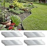 Green Universe Rasenkanten 5-30m 10-14cm | Flexible Beeteinfassung | Rasenkante Metall verzinkt 15cm mit Versteifungskante | Rasenkante Metall flexibel | Wurzelsperre Metall Garten Randbegrenzung