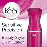 Veet Sensitive Precision Beauty Styler Bikini Edition, Präzisions-Trimmer für Gesicht und Körper, 1 Stück, inkl. 3 Silikon Schab