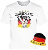 Fußball Set, T-Shirt mit Hut, Fanartikel, Sonnenhut, Trikot - Deutschland Schwarz Rot Gold!