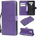 nancencen Kompatibel mit LG V50 Handyhülle, PU Ledertasche Kartenfach TPU Wallet Case Flip Schutzhülle für LG V50 - L