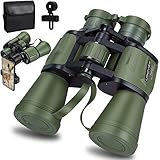 20x50 Dachkantfernglas für Erwachsene, HD Professionelles Fernglas für Vogelbeobachtung, Reisen, Stargazing, Jagd, Konzerte, Sport, BAK4 Prisma, FMC Objektiv mit Handy-Halterung, Tragetasche, grü