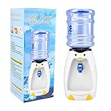 LQKYWNA 2,5 l Mini niedlichen Pinguin Wasserspender mit Wassereimer Trinken 8 Gläser Wasser für Home Office Student Wohnheim Kinder Geschenk