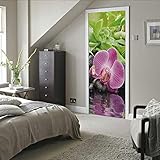 YANGCH 3D Wandbild 90x200Cm Blumenkunstfotografie Türtapete Wandbild Türaufkleber Für Zuhause Fototapete Schlafzimmer Deko Kreativ Wasserdicht Entfernb