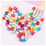 ALUYF 200Pcs Brief Kapsel Nachricht Kapsel Briefkapseln Freundschaft Kapseln Halbe Pille in Zufälliger Farb