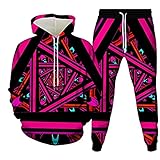 EMPERSTAR Unisex 2-teilige Hoodies Set Lustige Landschaft/Sternenhimmel Grafik 3D Full Printed Herren Graffiti Pullover Sweatshirts Kapuzenanzüge (S-6XL) mit Kordelzug/Taschen/große Größe XXL