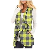 TTWOMEN Damen Ärmellose Weste Jacke Mantel Herbst Lässig Weihnachten Schneeflocken Print Taschen Warme Weste Strickjack