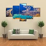 IKLOP Bilder Abstrakt 5 Teilig Wandbild Wandbilder XXL Wanddekor Design Wand Bild Landschaft Wandkunst Malerei Modulare Poster Drucken Moderne Wohnzimmer Wohnk