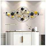 CJW-LC Moderne Metall Wanduhr, Silent Non Ticking 3D Art Sunburst Wanduhren Batteriebetrieben, Für Wohnzimmer Schlafzimmer Küche Dekoration,120X46CM,B