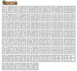 Buchstabenschablonen zum Malen auf Holz Alphabet Schablonen mit Zahlen und Zeichen für Kunst Zeichnung Wiederverwendbare Kunststoff Buchstaben Zahlen Vorlagen Set für Geschäft S