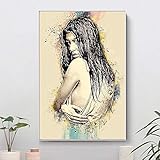 MäDchen Leinwand Malerei Druck Moderne Wandkunst Malerei Poster Kunstwerk Hd Schlafzimmer Wohnkultur 80x120cm (32x47in) R
