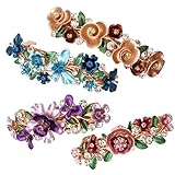 4TLG Farbenfrohe altmodische Blumen Design Metall französische Haarspangen Accessoires Frauen M