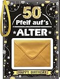 AV Andrea Verlag Pfeif auf's Alter 50 im Geschenke Set für Frauen und Männer zum Geburtstag Geldgeschenk Umschlag (Pfeif aufs Alter 50 Gold 10526)