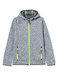 CMP Jungen Knit tech mélange Fleece Jacket with Hood Fleecejacke, Titan-Weiß, 152