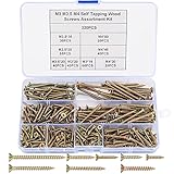 M3 M3.5 M4 Verzinkte Blechschrauben Kits, 320 Stk Kreuz-Linsenkopfschrauben für Gipskartonplatte Beton Schrauben Set（16/20/25/30/35/40/50mm）
