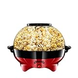 Gadgy ® Popcornmaschine l 800W Popcorn Maker mit Antihaftbeschichtung und Abnehmbares Heizfläche l Still und Schnell l Inhalt 5 L