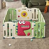 Peakfeng Baby-Laufstall Dinosaurier Zaun Baby Kinderboden Baby Sicherheit Krabbeln Matte Indoor Haushalt perfekt for Ihr Zuhause (Size : 16+2 Pieces)