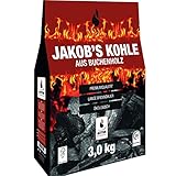 ACTIVA 'Jakob´s Grillkohle 3 kg Buche Holzkohle Buchenholzkohle Grillholzkohle Steakhausqualität Steakhouse Qualität Premium Restaurant Q