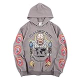 NAGRI Kanye It's Lonely Place Hoodie Kapuzenpullover Pullover Hooded Hoody, Grau, XL