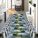 Benutzerdefinierte Jede Größe 3D Boden Wandbild Tapete Wasserfall Creek Brücke Badezimmer Küche Wohnzimmer Gehweg 3D Bodenaufkleber Wasserdicht-400 * 280