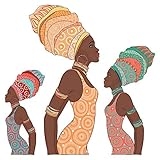 dekodino® Wandtattoo Afrika Frauen mit Turban Set Wandsticker Dek