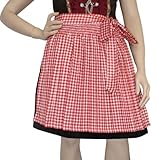 Dirndlschürze Trachtenschürze Mini Dirndl Dirndel Rot Kariert, Größe:46