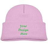 通用 Benutzerdefinierte Mützen für Kinder, personalisierte Skull Cap Winter Strickmütze mit Text Logo Bild Wintermützen für Jungen M