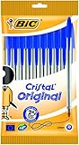 BIC Kugelschreiber Cristal Original, in Blau, Strichstärke 0,4 mm, 10er Pack, Ideal für das Büro, das Home Office oder die S