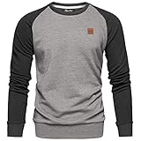 REPUBLIX Herren Basic College Sweatjacke Pullover Hoodie Sweatshirt R5040 Anthrazit/Schwarz L