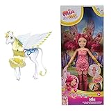 Simba 109480095 - Mia und Me Magisches Einhorn Onchao / mit Licht und Sound / Bewegliche Flügel / spielt Titelsong / 25cm & 109480089 – Mia and Me Neue Puppe Mia mit Glasaug