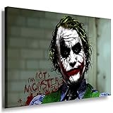 I am not a monster Joker Leinwandbild / LaraArt Bilder / Mehrfarbig + Kunstdruck XXL f04 Wandbild 100 x 70