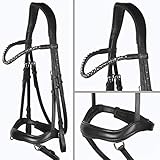 Heinick-Reitsport anatomische Trense Anatomic Schwarz mit D-Ring ~ Glow-Ash ~ Vollb