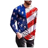 BIBOKAOKE Herren Langarm Sommer 3D Vintage Bedrucktes Muscle Shirt Sportbekleidung Regular Fit Fitnessshirt Freizeit Langarmshirt Sport Longsleeve Bequeme Sportoberteile Langarm-L