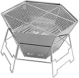 LCJD Grillrost aus Edelstahl für den Außenbereich Holzkohlegrill tragbar (Farbe: STYLE1, Größe: 57 * 47 * 60)