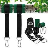 Awroutdoor Schaukel Befestigung, Hängematte Befestigung Befestigungsset Aufhängung Hängesessel Befestigung mit 2 Baumschutz Polster und 2 Premium Karab