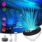 Nachtlicht für Schlafzimmer, Aurora Light Projector kompatibel mit Alexa & Smart APP, White Noise & Bluetooth Lautsprecher Sky Light, Geschenk für Kinder Erwachsene Home Party Deckendek