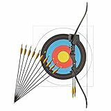 Kinderbogenset Komplettset Man Kung Recurvebogen Hawk® Schwarz 117 cm / 17-21 lbs RH + 12 Pfeile + Zielscheibe 60