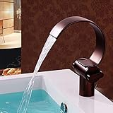 Kitchen Tap Kreative Moderne Badewanne Waschbecken Heiß Kaltwasserhahn Alle Kupfer Waschtischarmatur Einlochmontage Küche Voller Wasserhahn Öl Eingerieben Bronze Messing Bad Waschbecken Wasserfall W