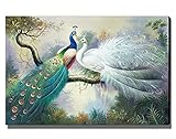 Leinwandbild Pfau, 3D, handgemaltes Kunstwerk ist für das PfauenHobby gemacht, es symbolisiert Reichtum und Glück, dekorative Wandbilder im Wohnzimmer und Schlafzimmer, 50 x 75 cm, ung