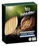 biozentrale Knusperbrot Erbse Linse, Bio-Knusperbrot, vegan & glutenfrei, lecker als Snack pur oder mit Aufstrich, 7 x 100 g