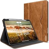 iPad Pro 12.9 Hülle 2021/2020/2018 5./4./3.Generation Hülle mit Stifthalter PU Leder Portfolio [Automatischem Schlaf/Aufwach] [Elastikband][Unterstützung für drahtloses Aufladen]