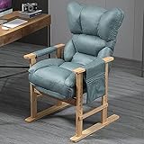 SANPON Klappbarer Freizeitstuhl Liegestuhl mit Verstellbarer Rückenlehne und Kopfstütze Einziges Lazy Sofa für Office Home Pastellb